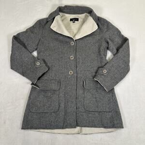 Talbots Petites Grey Wool Blend Jacket 3 Button Size 2P Women's Casual Charity